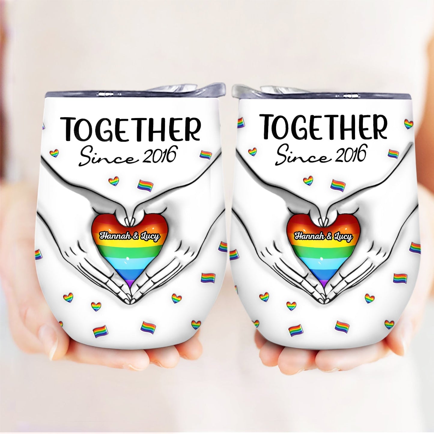 You & Me We Got This - Gift For Couples, LGBT - 3D Inflated Effect Printed Cup, Personalized Wine Tumbler