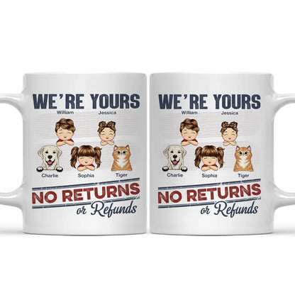 No Returns Or Refunds Chibi Grandkids Dog Cat - Personalized Mug
