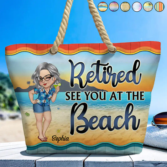 Family - Retired See You At The Beach - Personalized Beach Bag
