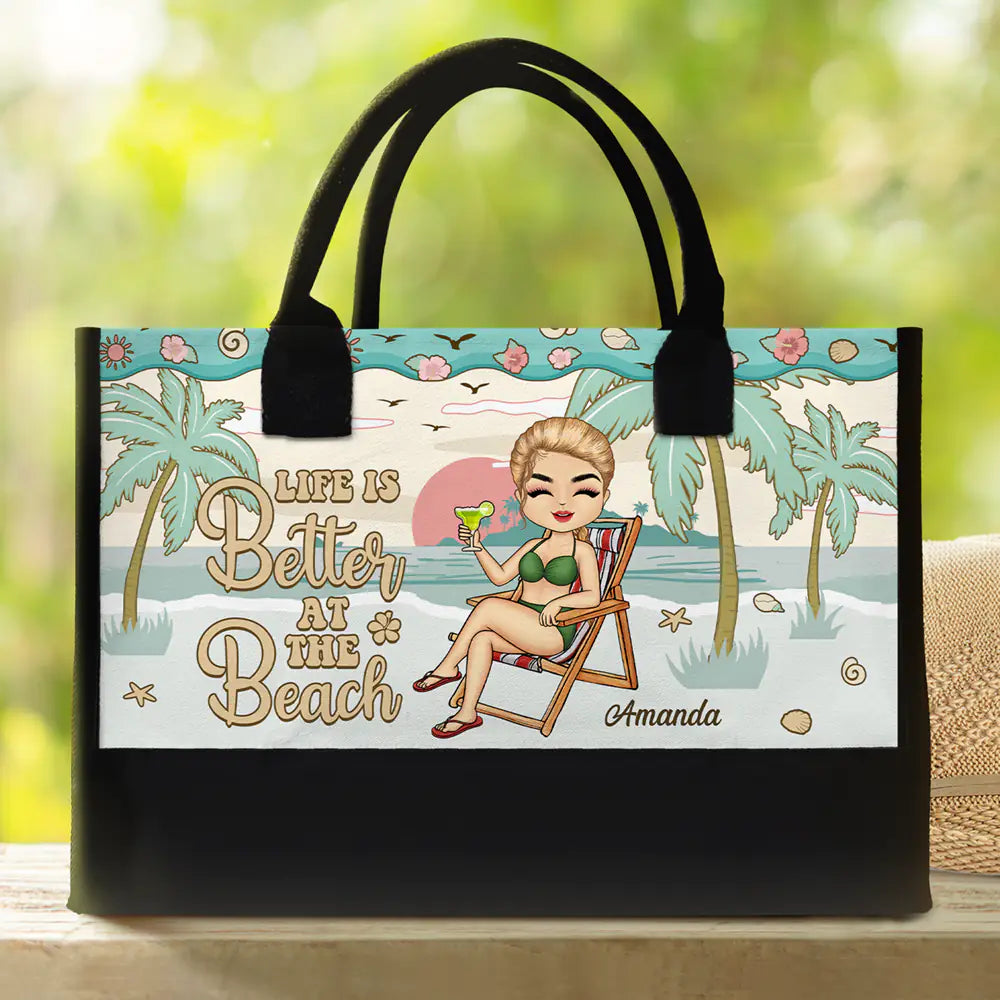 Just A Girl Who Loves Beaches - Personalized Canvas Tote Bag