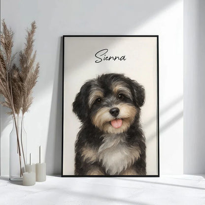 Custom Watercolor Portraits Using Pet Photo Personalized Poster, Gift for Dogs Cats Lovers, Pet Lover Gift