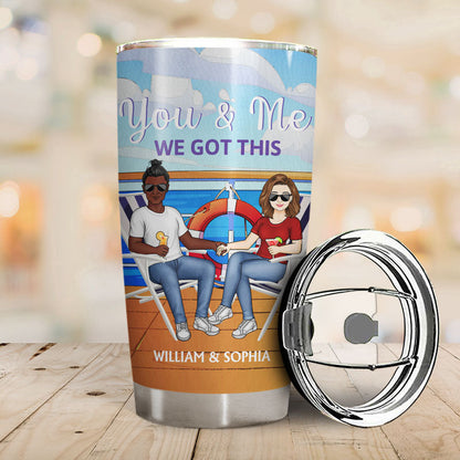 Husband And Wife Cruising Partners For Life - Gift For Couple - Personalized Custom Tumbler