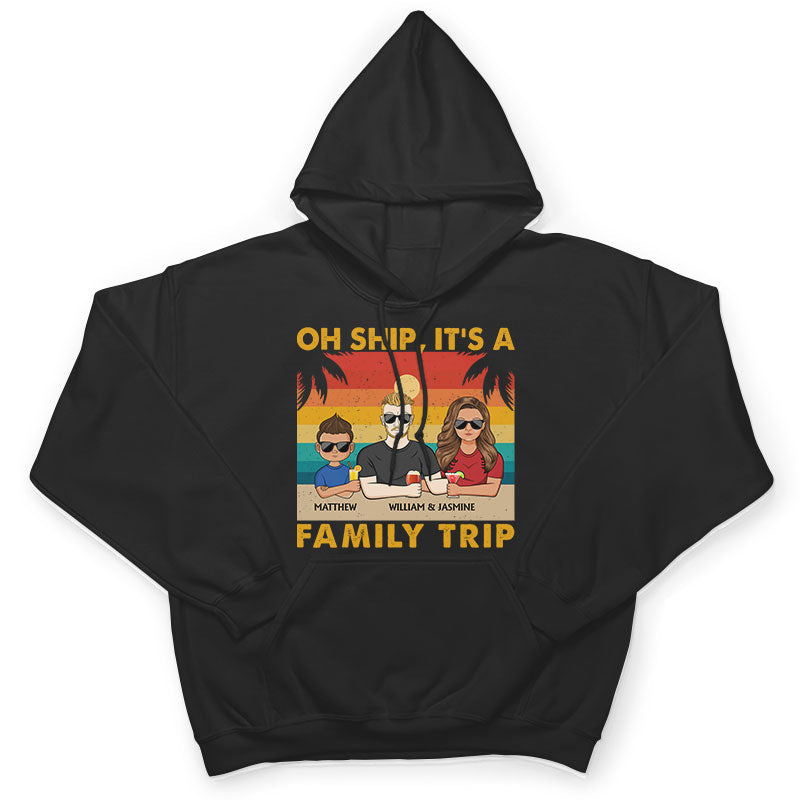 Oh Ship It's A Family Trip Young Retro Beach - Gift For Parents - Personalized Custom T Shirt