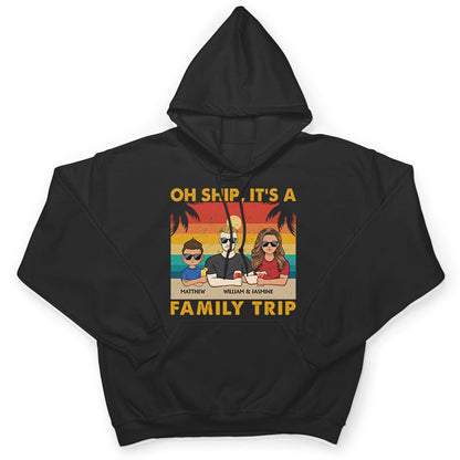 Oh Ship It's A Family Trip Young Retro Beach - Gift For Parents - Personalized Custom T Shirt