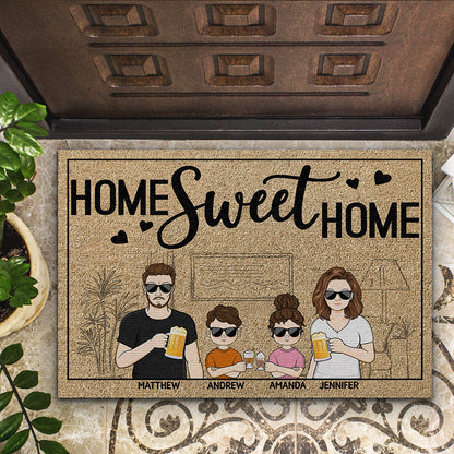 Home Sweet Home Couple Husband Wife Family - Personalized Custom Doormat