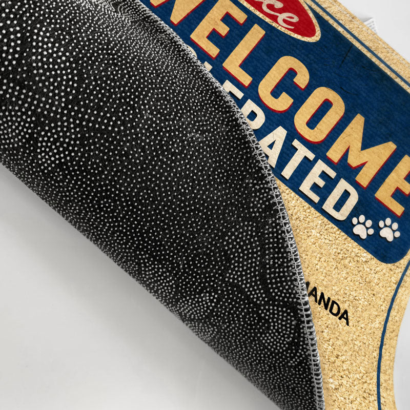 Notice Dogs Welcome People Tolerated Couple Husband Wife - Gift For Dog Lovers - Personalized Custom Doormat