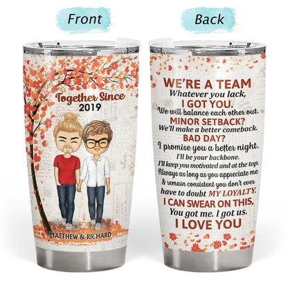 Family Chibi Couple I Wish I Could Turn Back The Clock Husband & Wife - Gift For Couples - Personalized Custom Tumbler