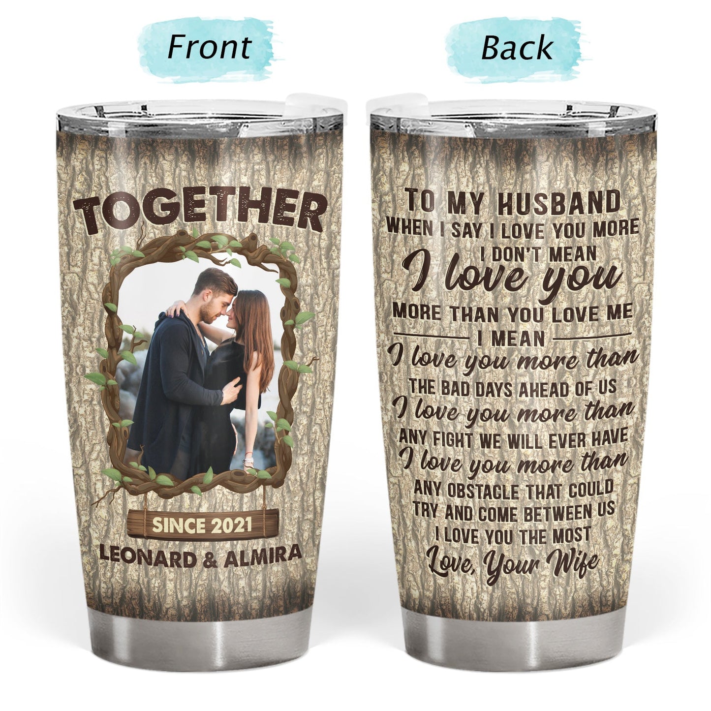Custom Photo When I Say I Love You More I Love You The Most - Gift For Couple - Personalized Custom Tumbler