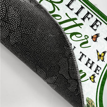 And Into The Garden I Go - Beware A Crazy Plant Lady Lives Here - Birthday, Housewarming Gift For Her, Him, Gardener, Outdoor Decor - Personalized Custom Doormat