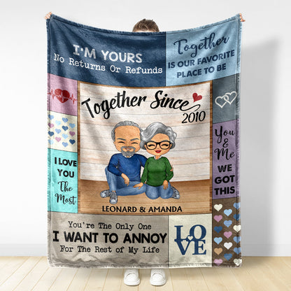 I Love You The Most Together Since Couple - Anniversary, Birthday Gift For Spouse, Husband, Wife, Boyfriend, Girlfriend - Personalized Custom Fleece Blanket