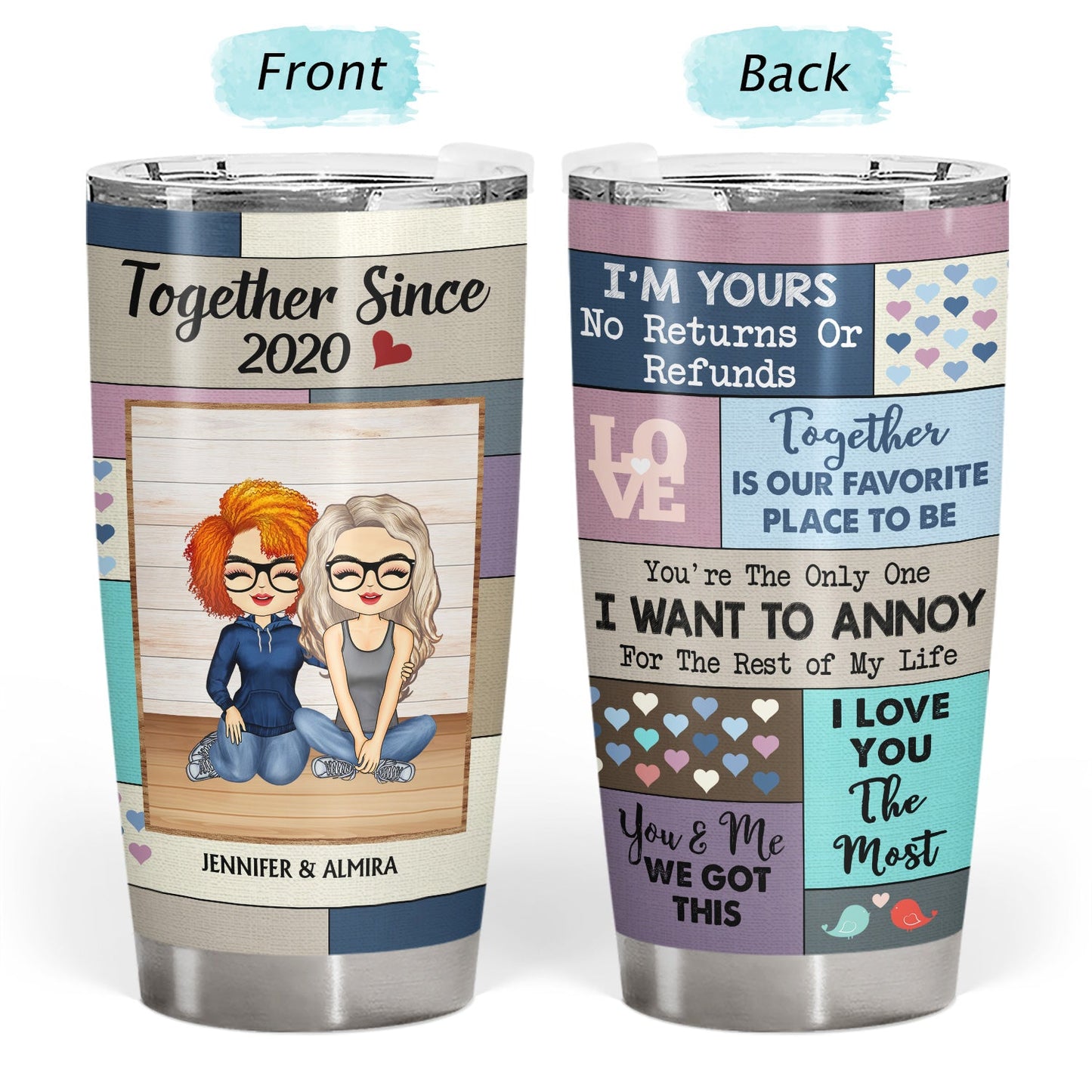 I Love You The Most Together Since Couple - Anniversary, Birthday Gift For Spouse, Husband, Wife, Boyfriend, Girlfriend - Personalized Custom Tumbler