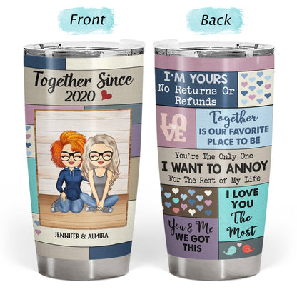 I Love You The Most Together Since Couple - Anniversary, Birthday Gift For Spouse, Husband, Wife, Boyfriend, Girlfriend - Personalized Custom Tumbler