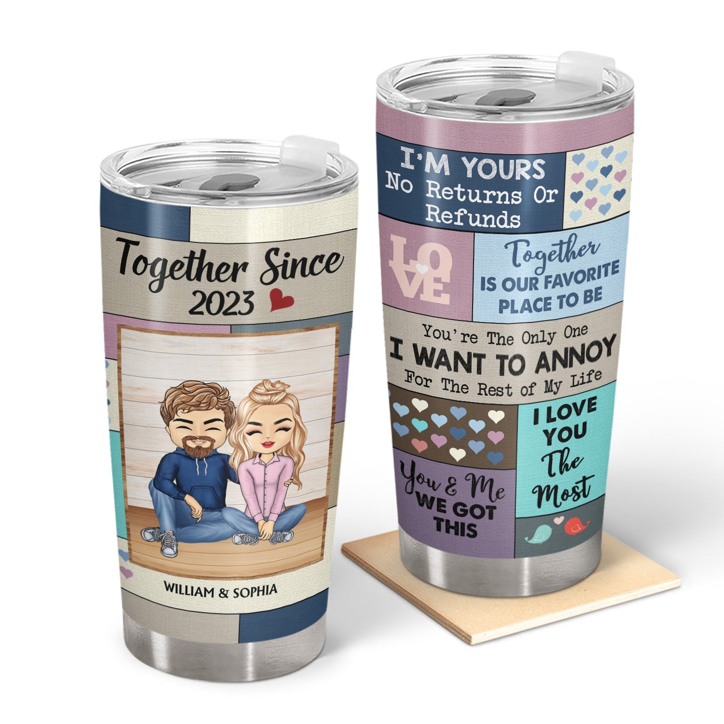 I Love You The Most Together Since Couple - Anniversary, Birthday Gift For Spouse, Husband, Wife, Boyfriend, Girlfriend - Personalized Custom Tumbler