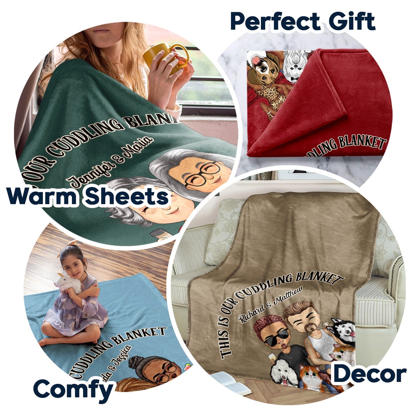 This Is Our Cuddling Blanket Couples Cats Dogs - Anniversary, Birthday Gift For Spouse, Husband, Wife, Boyfriend, Girlfriend - Personalized Custom Fleece Blanket