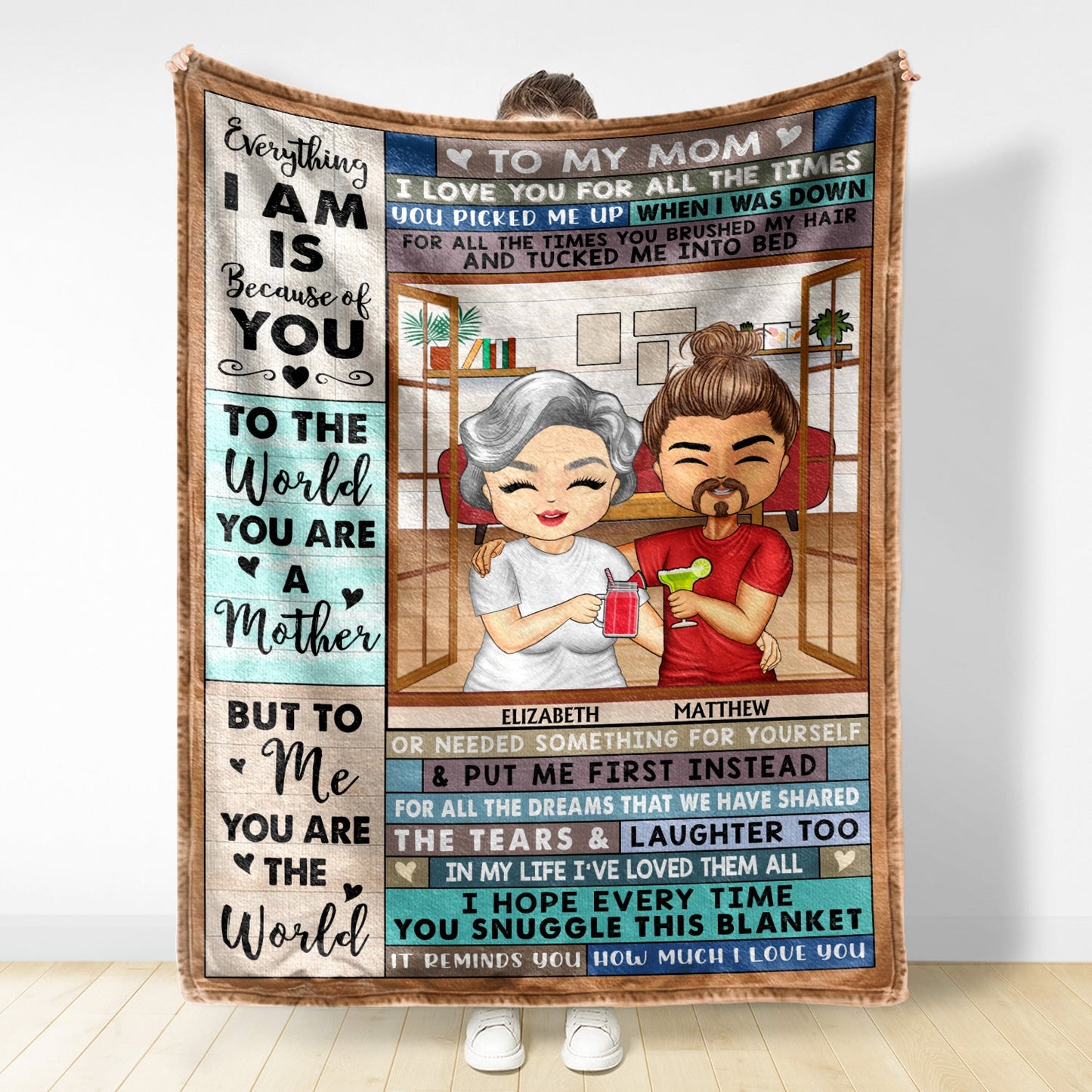 To My Mom I Love You For All The Times - Birthday, Loving Gift For Children, Kids - Personalized Custom Blanket - Birthday, Loving Gift For Mommy, Mother - Personalized Custom Fleece Blanket