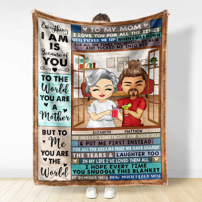 To My Mom I Love You For All The Times - Birthday, Loving Gift For Children, Kids - Personalized Custom Blanket - Birthday, Loving Gift For Mommy, Mother - Personalized Custom Fleece Blanket