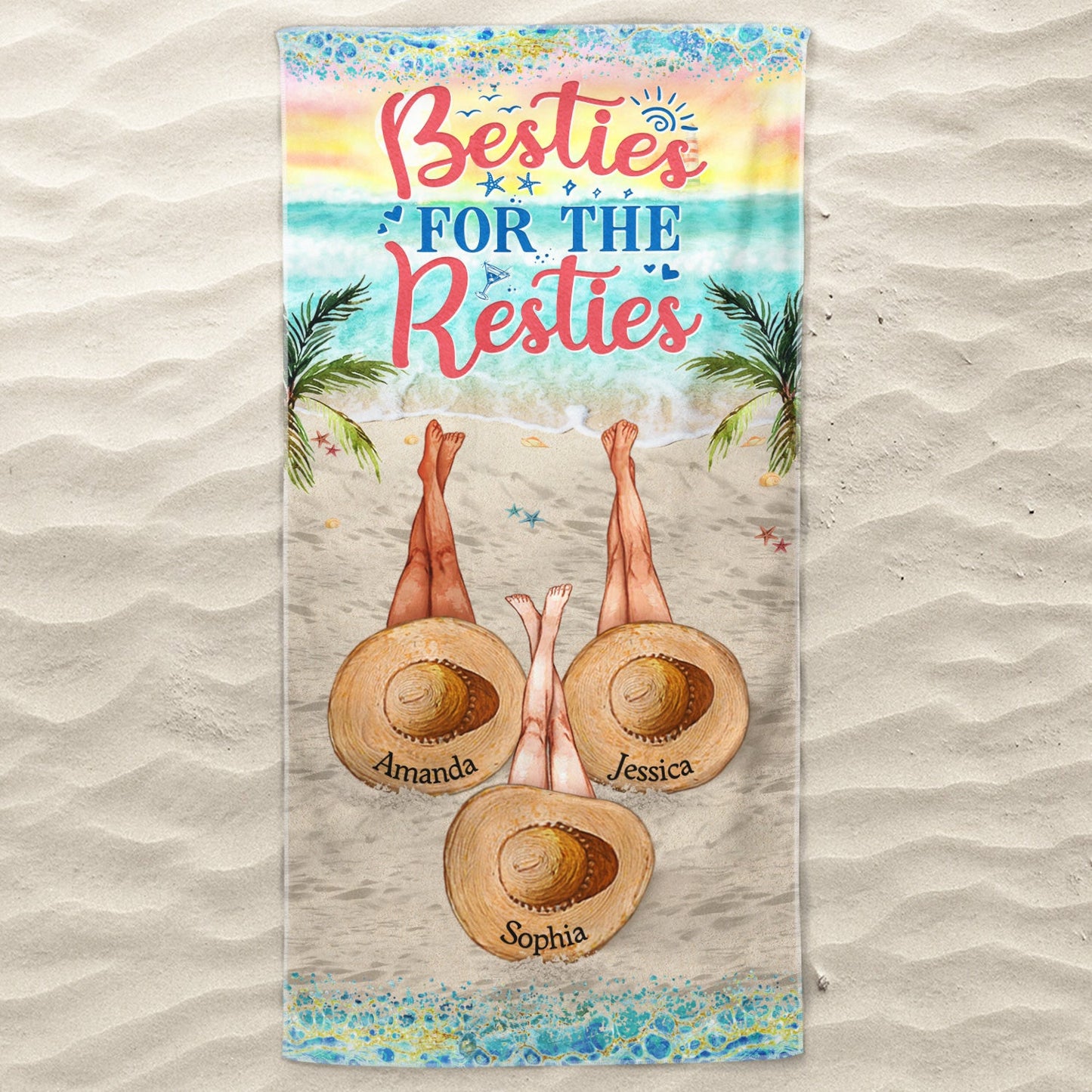 Best Friends Are The Sisters We Choose For Ourselves - Birthday Gift For BFF, Besties, Beach, Travel Lovers - Personalized Custom Beach Towel