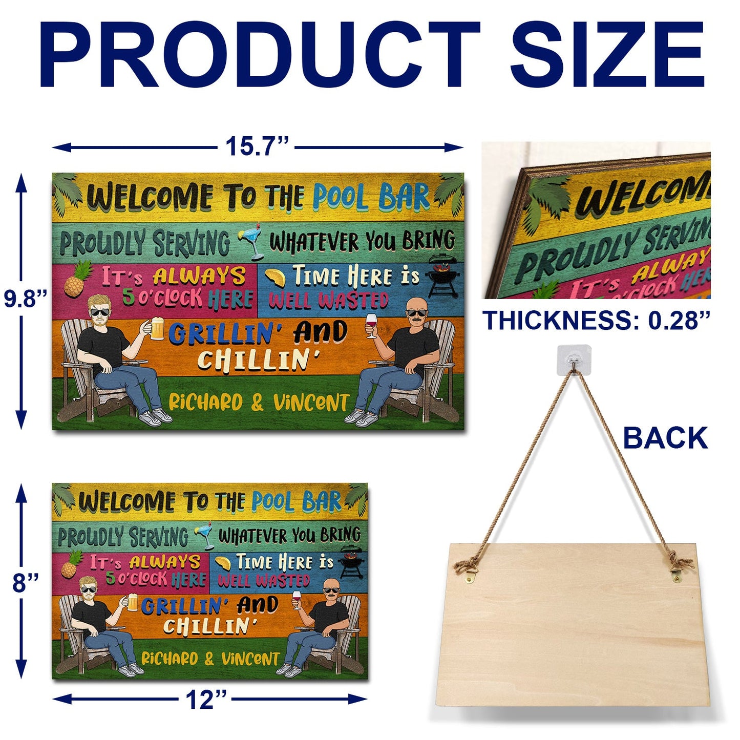 Patio Welcome Grilling Proudly Serving Whatever You Bring Couple Single - Home Decor, Backyard Decor, Gift For Her, Him, Family, Couples, Husband, Wife - Personalized Custom Wood Rectangle Sign