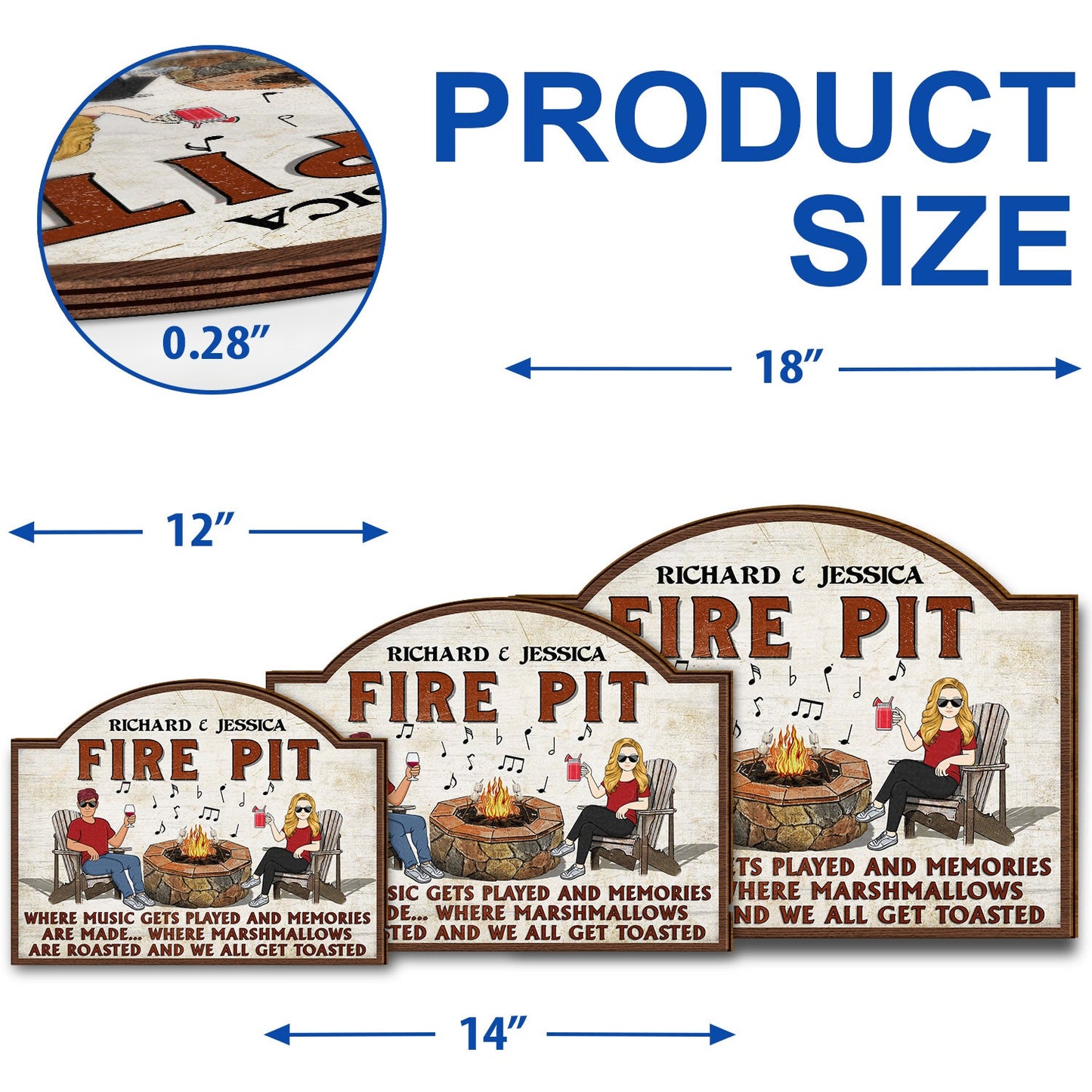 Camping Fire Pit Where Music Gets Played - Home Decor, Backyard Decor, Gift For Her, Him, Family, Couples, Husband, Wife - Personalized Custom Shaped Wood Sign