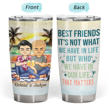 Friends Come And Go Like The Waves Of The Ocean - Birthday, Vacation, Traveling Gift For Besties, BFF, Best Friends, Siblings - Personalized Tumbler