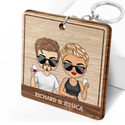 Drive Safe I Love You - Anniversary, Birthday Gifts For Couples, Husband, Wife, Lovers - Personalized Wooden Keychain