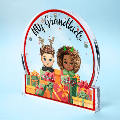 My Grandkids - Christmas, Memorial Gift For Family, Parents, Grandparents, Couple - Personalized Round Shaped Acrylic Plaque
