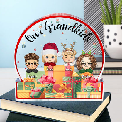 My Grandkids - Christmas, Memorial Gift For Family, Parents, Grandparents, Couple - Personalized Round Shaped Acrylic Plaque