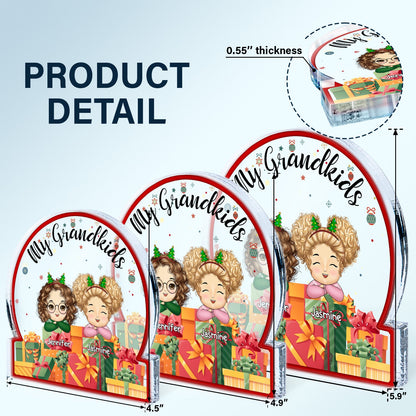 My Grandkids - Christmas, Memorial Gift For Family, Parents, Grandparents, Couple - Personalized Round Shaped Acrylic Plaque
