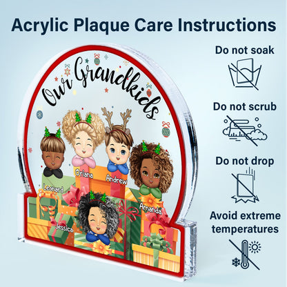 My Grandkids - Christmas, Memorial Gift For Family, Parents, Grandparents, Couple - Personalized Round Shaped Acrylic Plaque