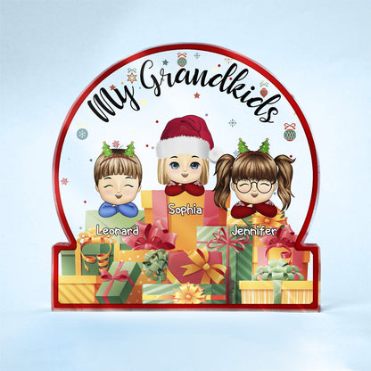 My Grandkids - Christmas, Memorial Gift For Family, Parents, Grandparents, Couple - Personalized Round Shaped Acrylic Plaque
