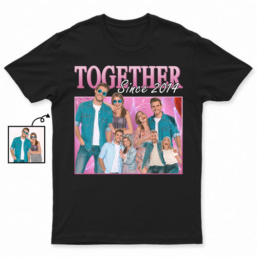 Custom Photo 90s Retro Vintage - Birthday, Anniversary Gift For Spouse, Husband, Wife, Couple - Personalized T Shirt