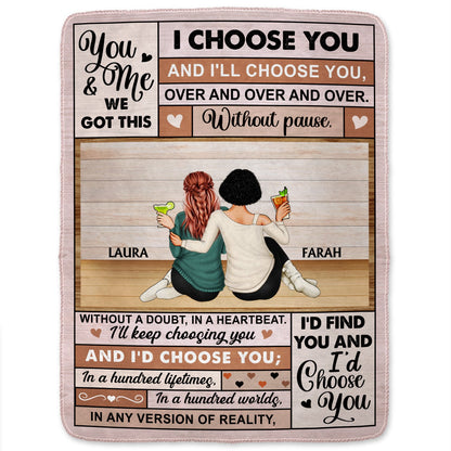 I Would Choose You In A Hundred Life Time - Anniversary Gift For Spouse, Husband, Wife - Personalized Fleece Blanket, Sherpa Blanket