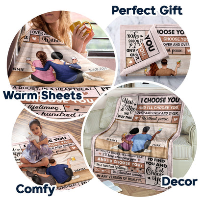 I Would Choose You In A Hundred Life Time - Anniversary Gift For Spouse, Husband, Wife - Personalized Fleece Blanket, Sherpa Blanket