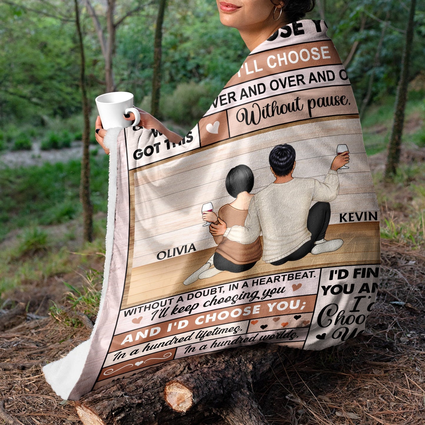 I Would Choose You In A Hundred Life Time - Anniversary Gift For Spouse, Husband, Wife - Personalized Fleece Blanket, Sherpa Blanket