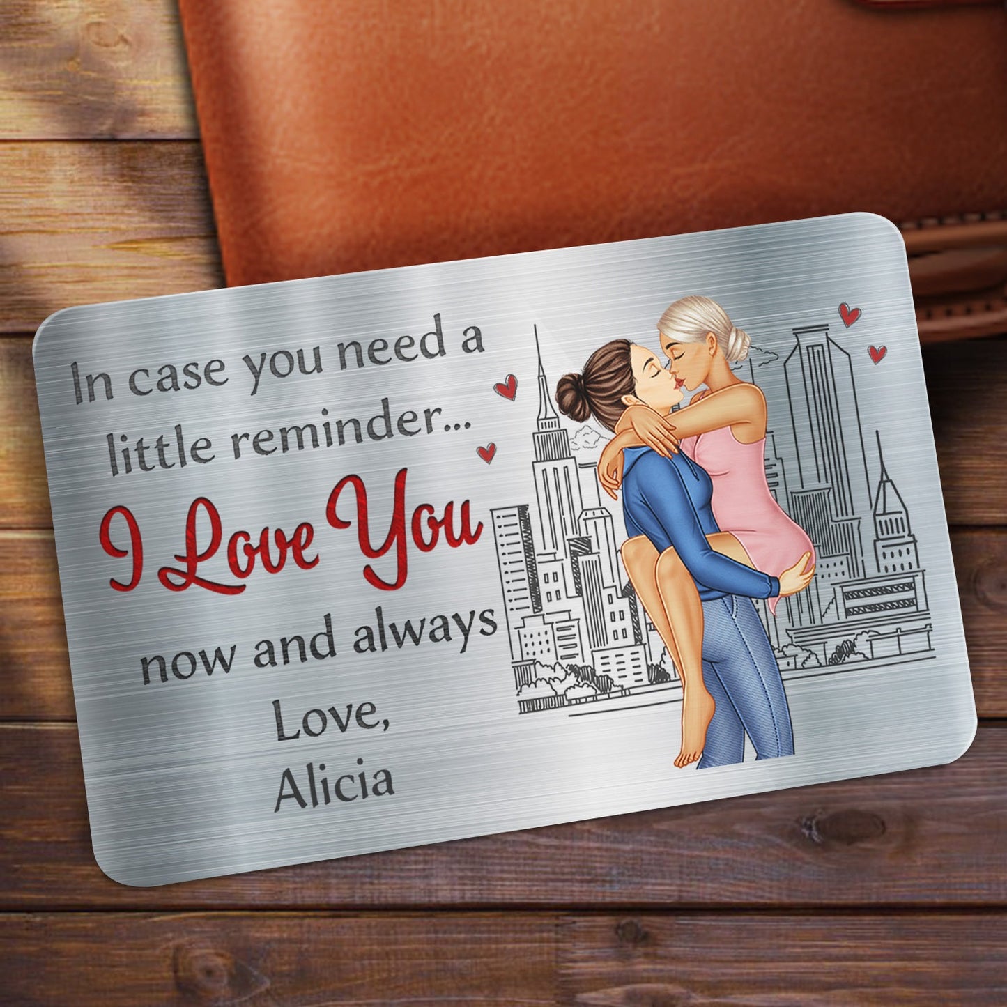 In Case You Need A Little Reminder - Gift For Couples, Husband, Wife - Personalized Aluminum Wallet Card