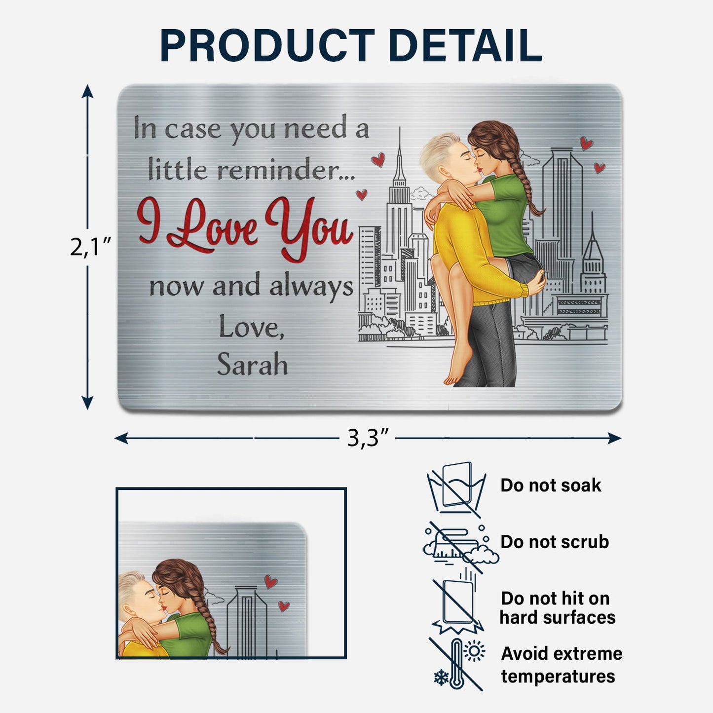 In Case You Need A Little Reminder - Gift For Couples, Husband, Wife - Personalized Aluminum Wallet Card