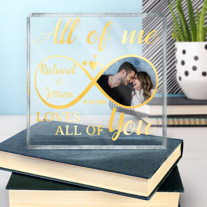 Custom Photo All Of Me Loves All Of You - Loving, Anniversary Gift For Couple, Spouse, Husband, Wife - Personalized Square Shaped Acrylic Plaque