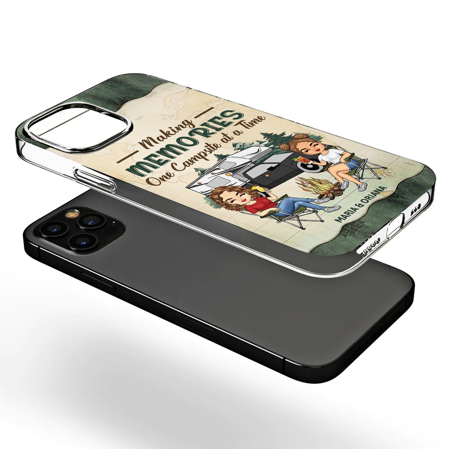 Camping Partners For Life - Gift For Couples, Husband, Wife, Campers - Personalized Clear Phone Case