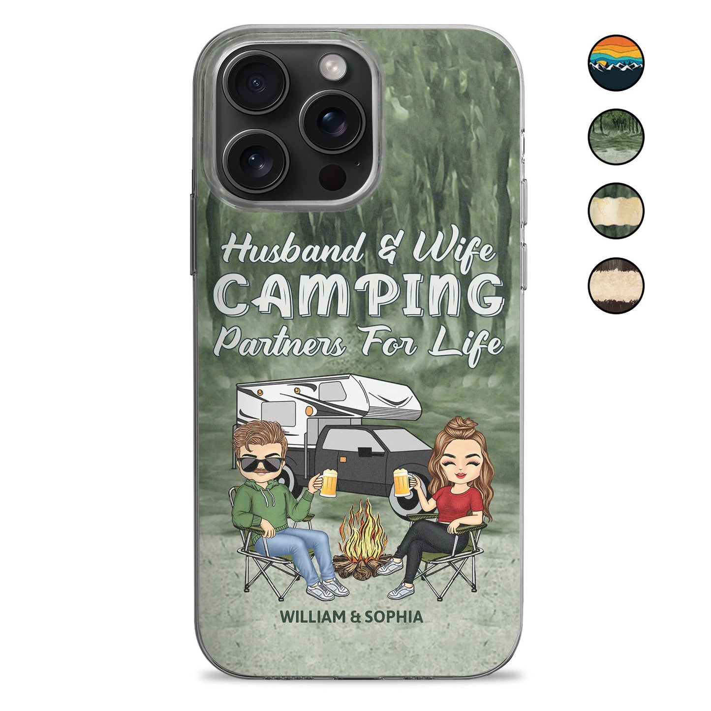 Camping Partners For Life - Gift For Couples, Husband, Wife, Campers - Personalized Clear Phone Case