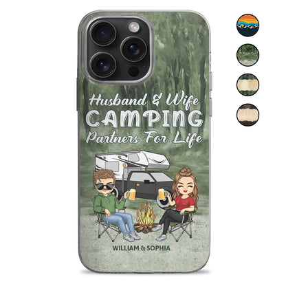 Camping Partners For Life - Gift For Couples, Husband, Wife, Campers - Personalized Clear Phone Case