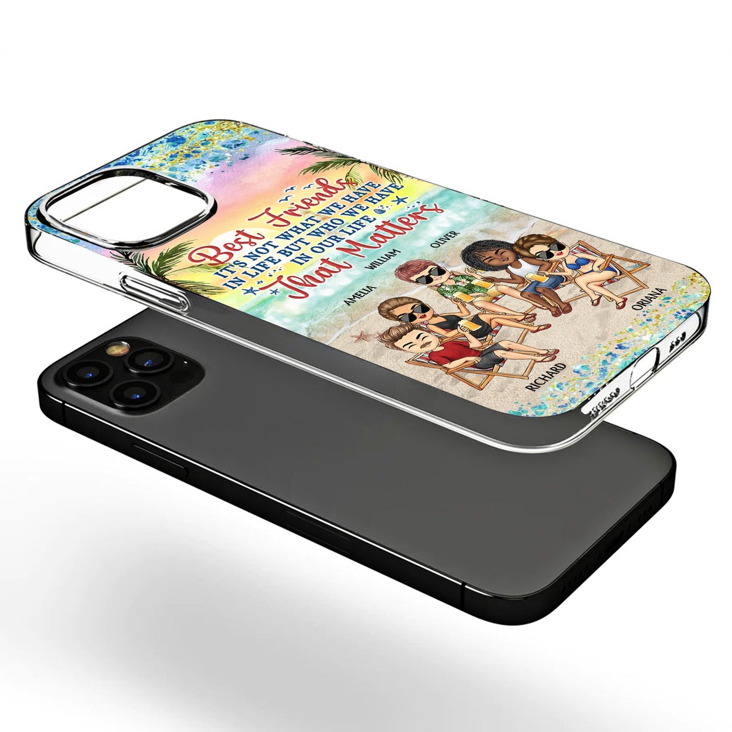 I Love You To The Beach And Back - Gift For Best Friends, Besties, Traveling Lovers - Personalized Clear Phone Case