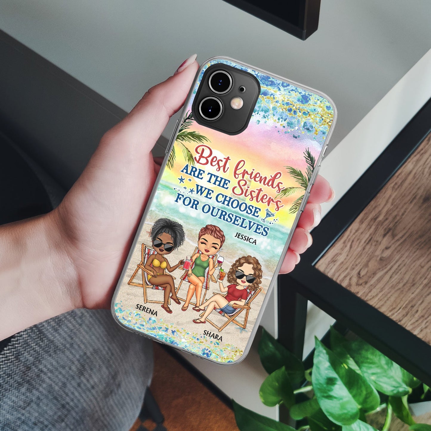 I Love You To The Beach And Back - Gift For Best Friends, Besties, Traveling Lovers - Personalized Clear Phone Case