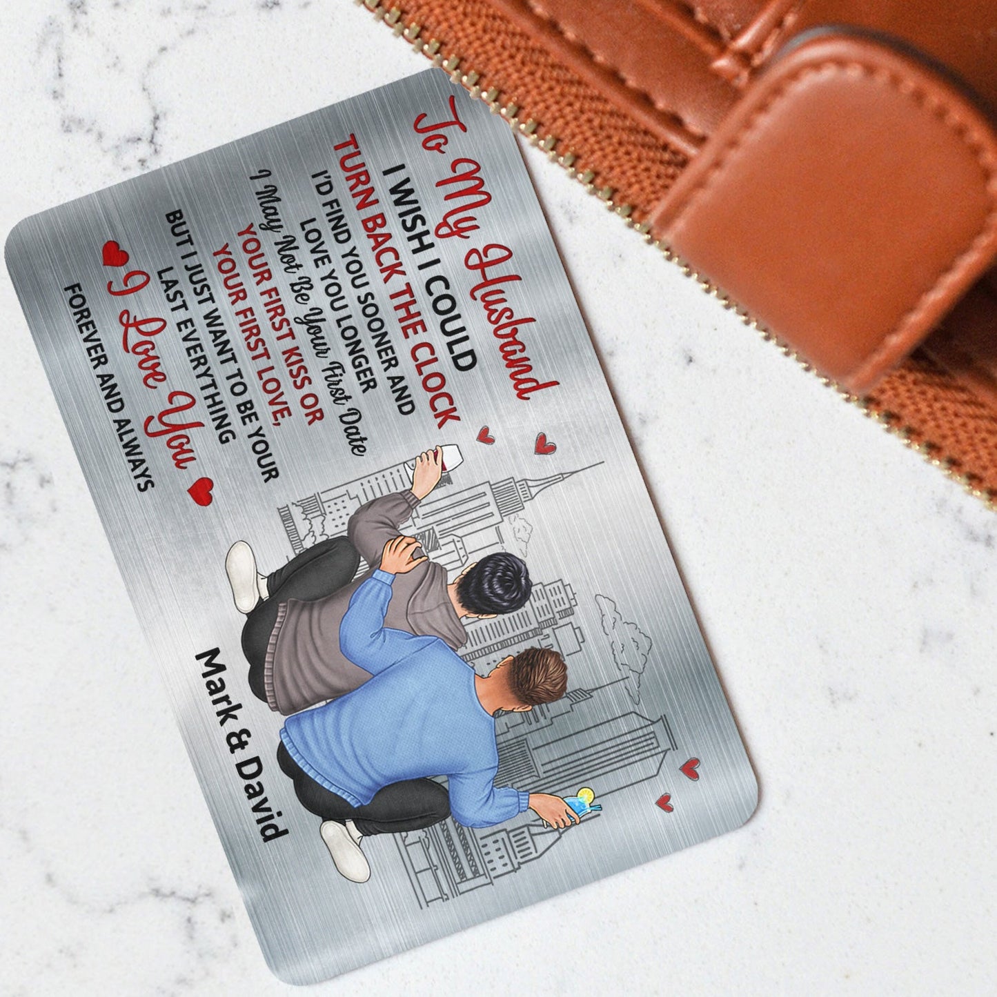 I Wish I Could Turn Back The Clock - Gift For Couples, Husband, Wife - Personalized Aluminum Wallet Card