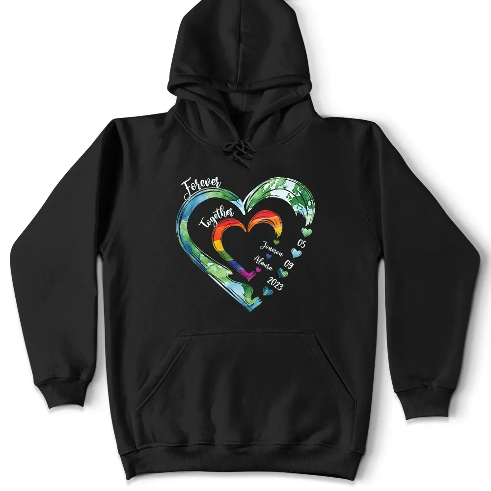 Together Forever Love Is Love Sweetheart Pride Couple - Personalized T Shirt