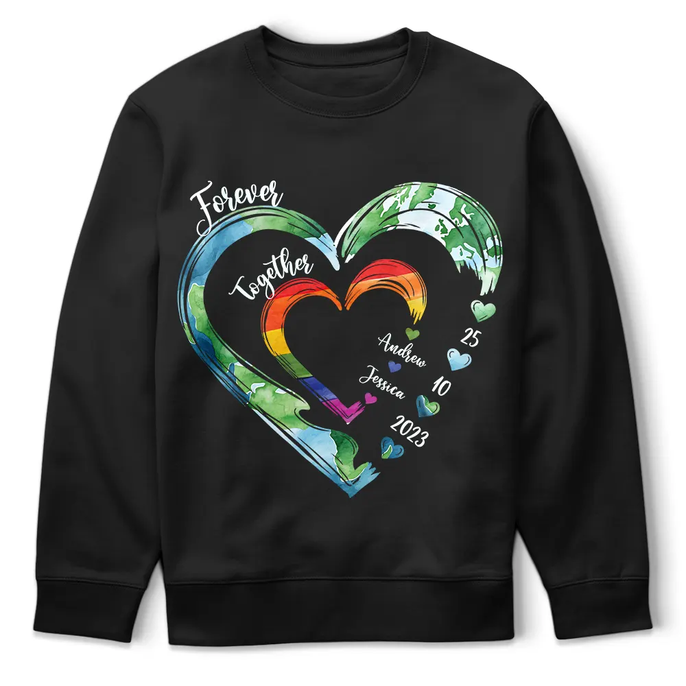 Together Forever Love Is Love Sweetheart Pride Couple - Personalized T Shirt