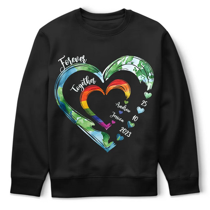 Together Forever Love Is Love Sweetheart Pride Couple - Personalized T Shirt