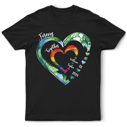 Together Forever Love Is Love Sweetheart Pride Couple - Personalized T Shirt