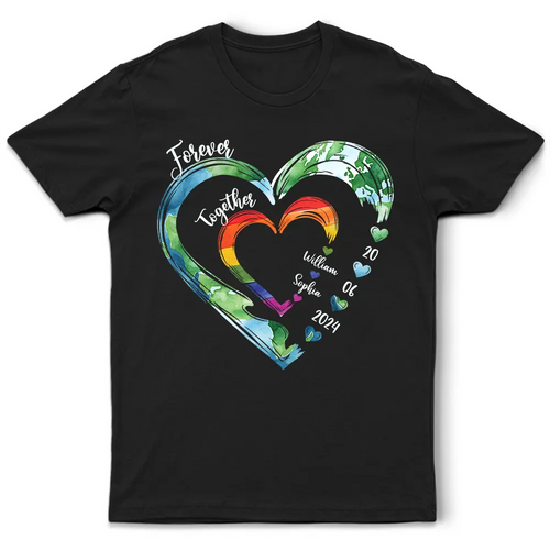 Together Forever Love Is Love Sweetheart Pride Couple - Personalized T Shirt