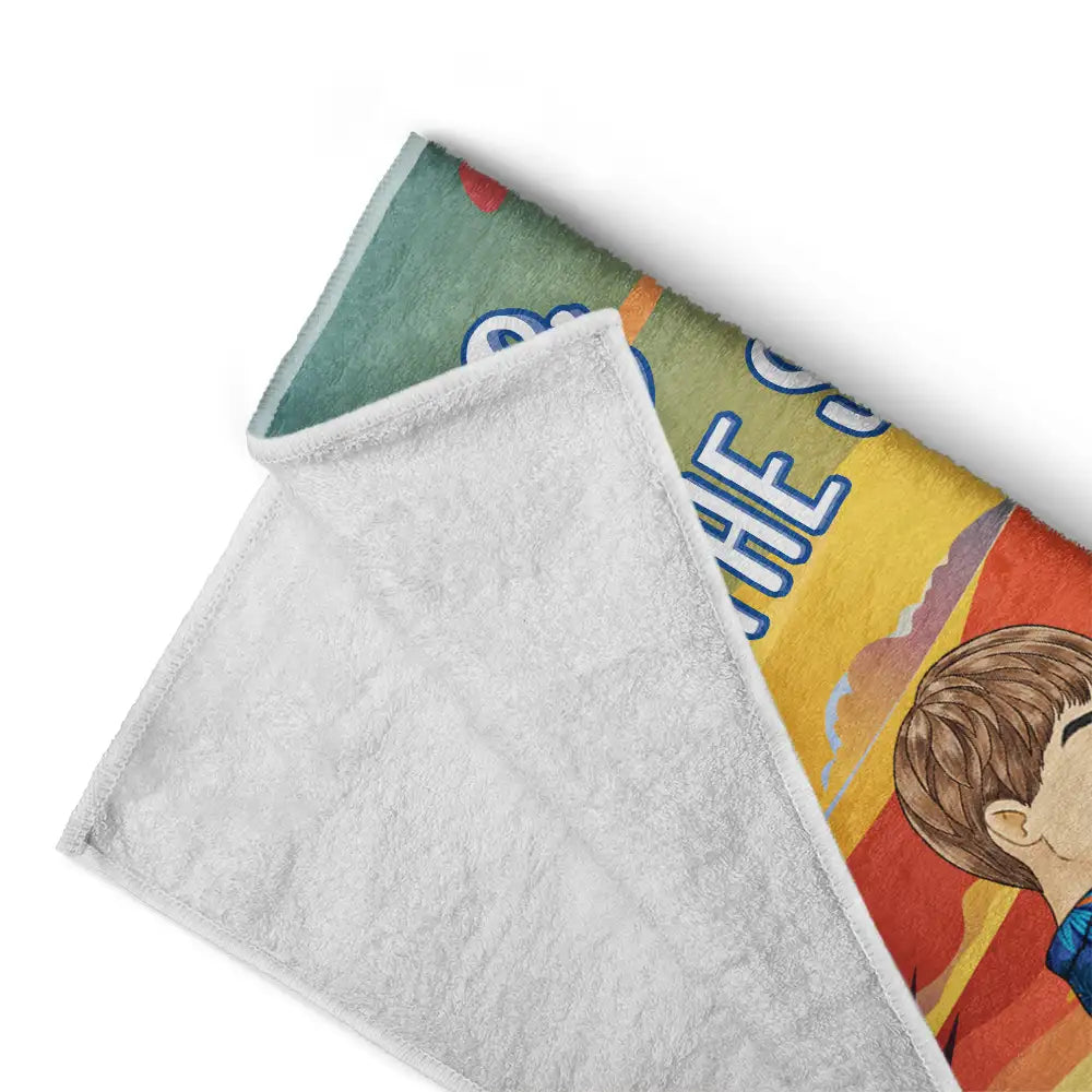 You Me And The Sea Love To The Beach And Back - Personalized Beach Towel