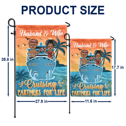 Husband And Wife Cruising Partners For Life - Personalized Flag